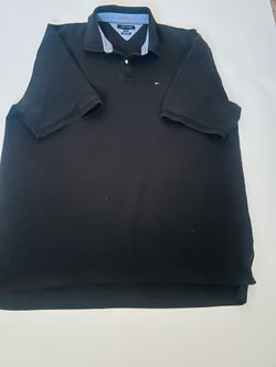 Tommy Hilfiger Black Polo Shirt Men’s 3XL Short Sleeve Cotton Logo Classic Fit