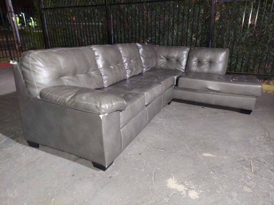 Gray pleather sectional w/ FREE DELIVERY