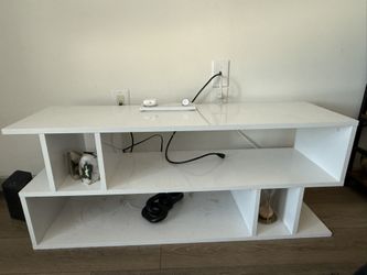 White Modern TV Stand / Media Console – $50