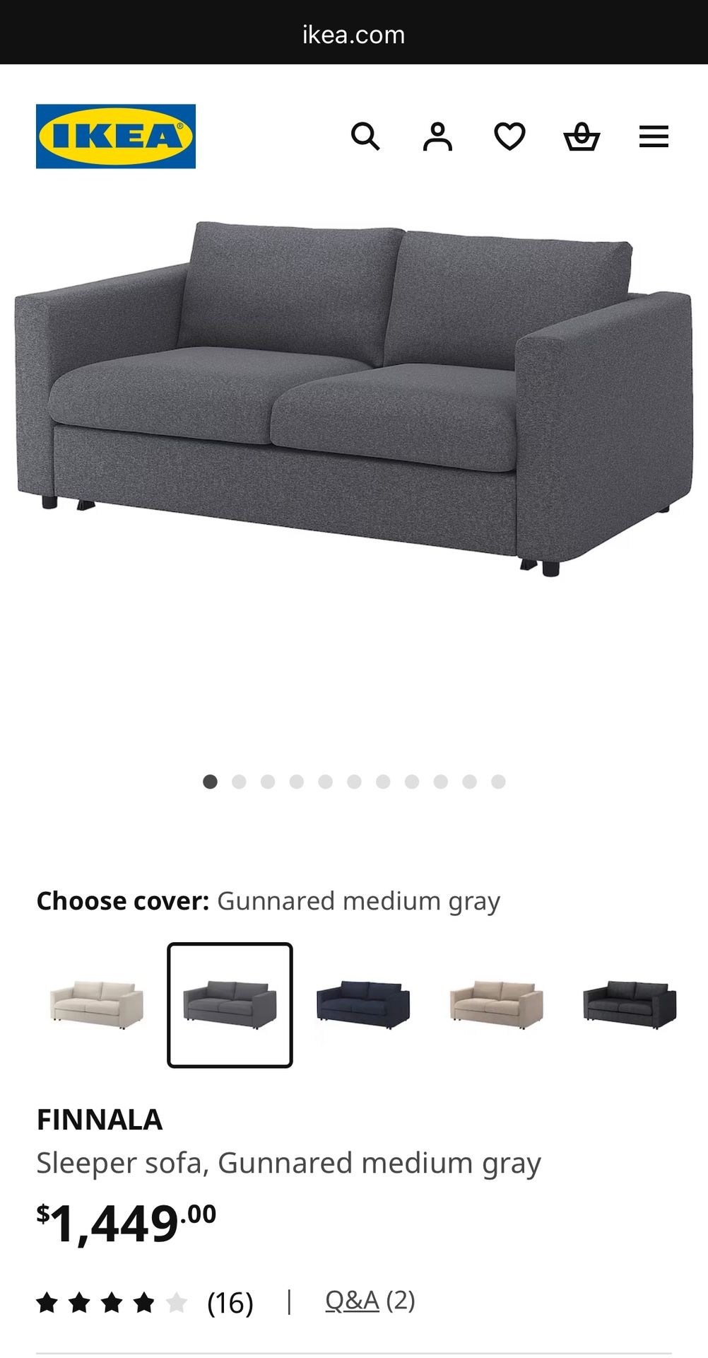 IKEA Finnala Sleeper Sofa