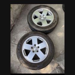 2 — 255/55r18 5x5 5x127 Jeep Grand Cherokee Wrangler Wheels Rims Good 80% Treads Tires!!!!