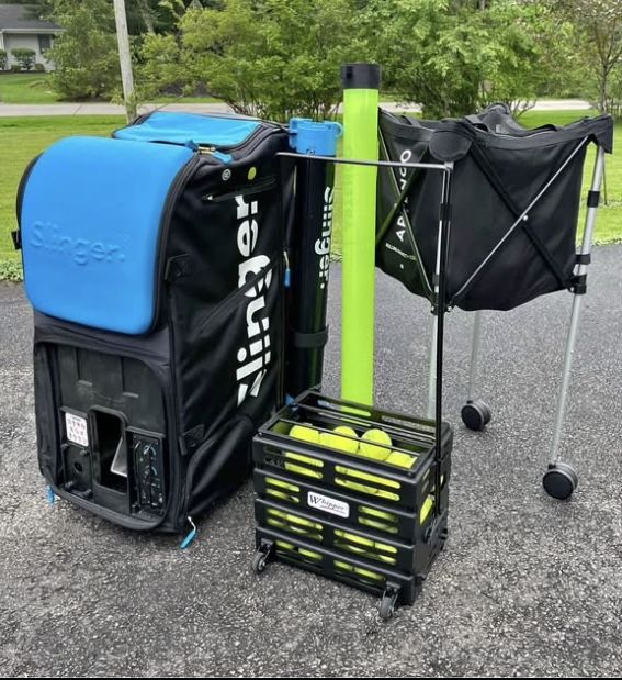 Slinger Tennis Tournament pack Ball Launcher & Ball Hopper