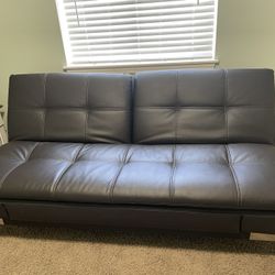 Euro Lounge/Futon - Leather Like New