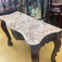 Marble Table With Wood Legs