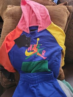 Nike Air Jordan jumpman Toddler Boys 2 Piece Jogging Set Tracksuit Blue Yellow 2T