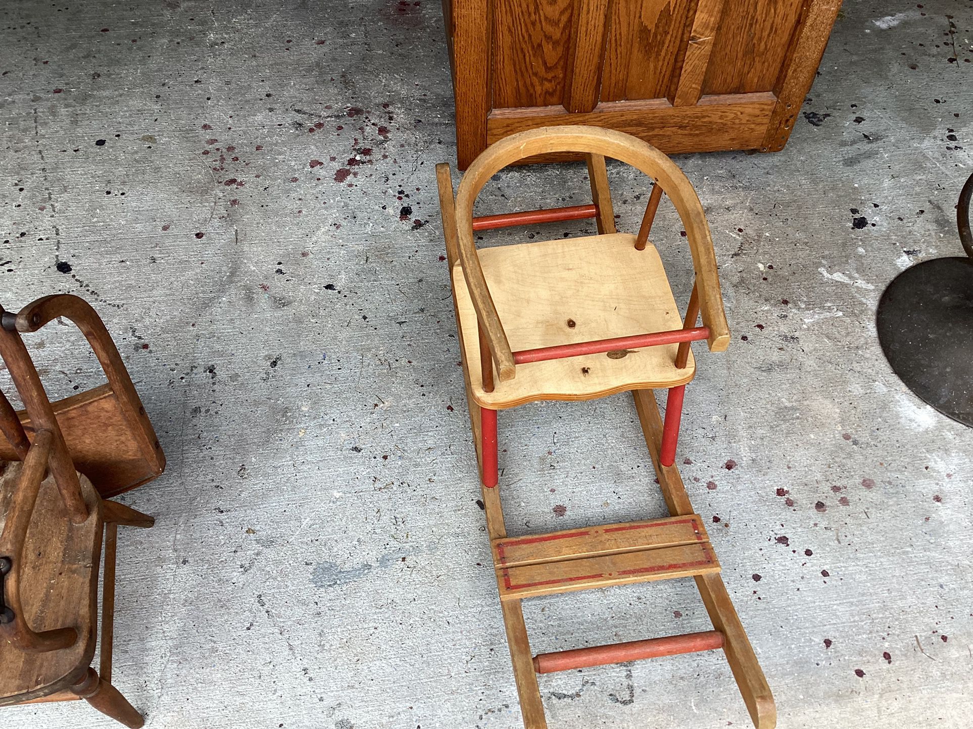 Antique rocker antique high chair