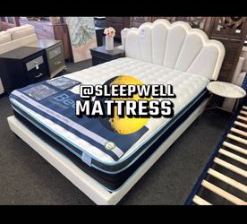 Queen size bed frame with mattress included