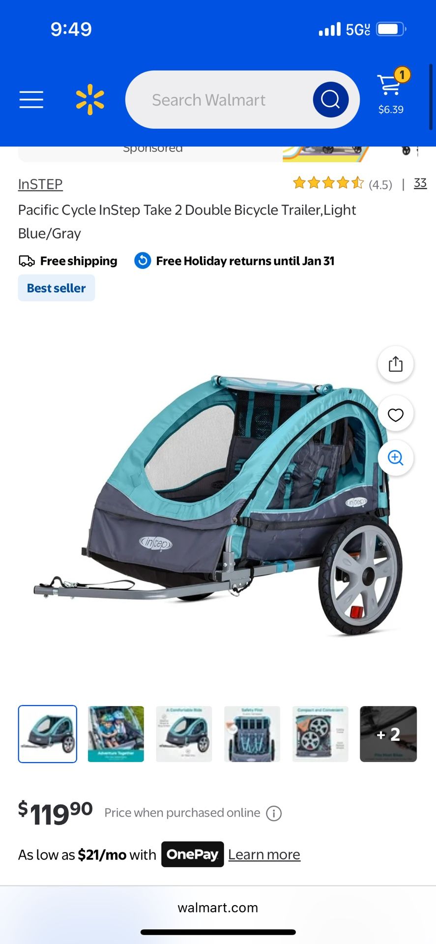 2 Seater Bike Trailer For Kids