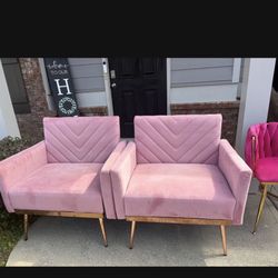 Great Condition Two Pink Accent Chairs 