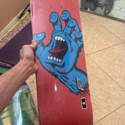 Santa Cruz Red Screaming Hand 8.0” Skate Deck 