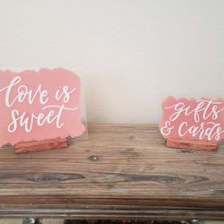 Wedding Cake Table and Gift Signs
