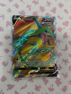 Rayquaza V Evolving Skyes Pokemon Card NM