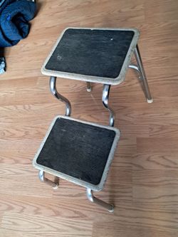 Old school metal step stool
