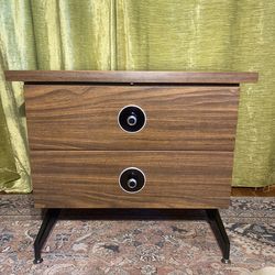 Mid Century Modern 1965 George Nelson Style Floating Two Drawer Table