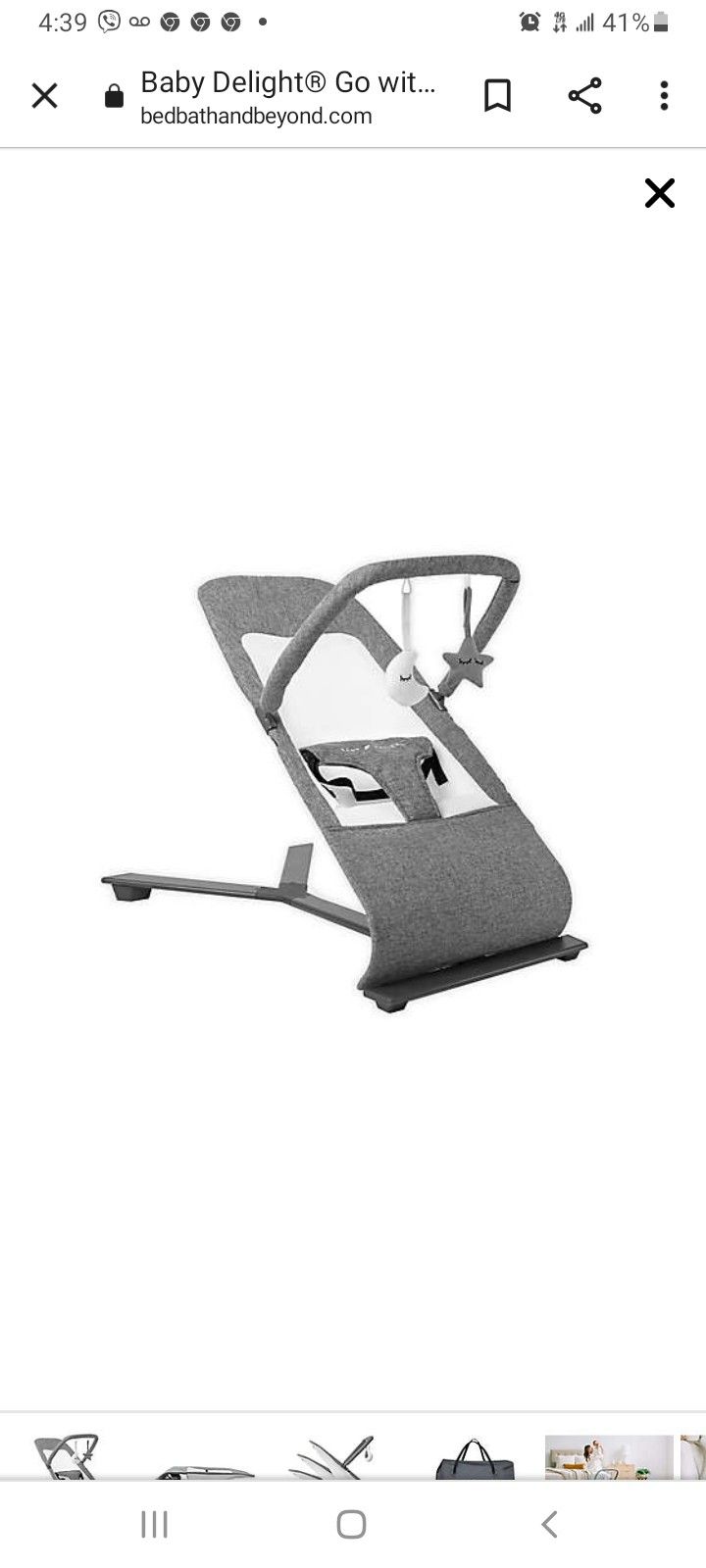 Baby Delight® Go with Me Alpine Deluxe Portable Baby Bouncer in Charcoal

