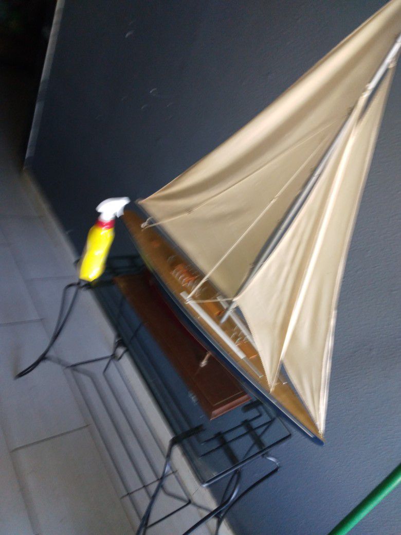 Big Wooden Sailboat $70 Got Three Army Shipping Cases To Have To Live In One Dozen I'll Do All Three For 130 