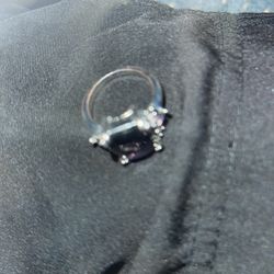 Amythist Diamonds Silver Custom Ring