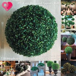 14" Artificial Topiary Ball Boxwood Sphere Faux Tree Plant Wedding Party Decor