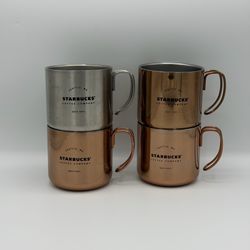 4 Starbucks Stainless Steel Mugs