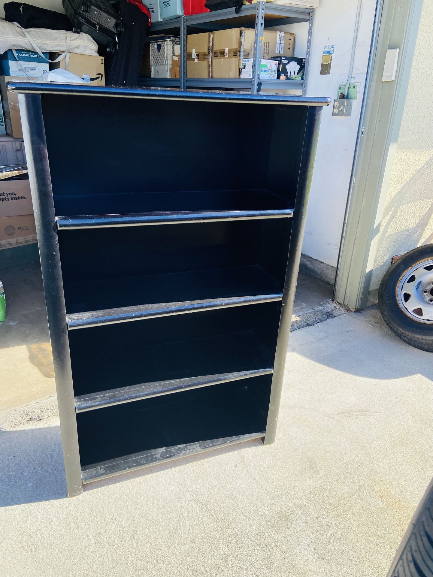 4-Shelf Bookcase – Black – $25