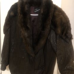 J. Percy for Marvin Richards AUTHENTIC Suede Leather w/ Faux Fur VINTAGE-Size fits S-M-