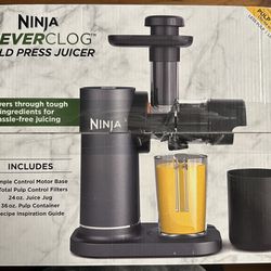 NINJA NeverClog 24 oz. Black Cold Press Juicer with Total Pulp