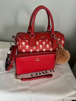 Coach Mini Bennett Satchel In Badlands Floral Print With Wallet