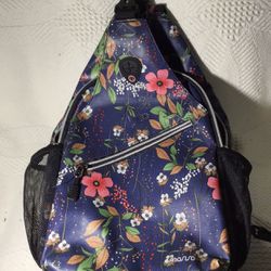 Mosiso Backpack Blue Floral Size Med 