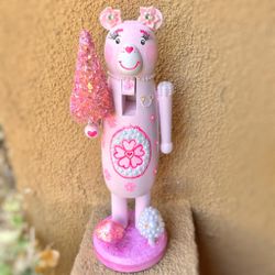 10” Hand Painted Bear Christmas Nutcracker 