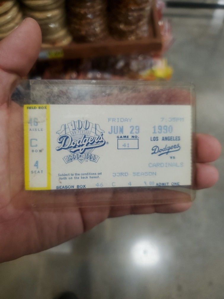 1990 Dodgers Ticket 