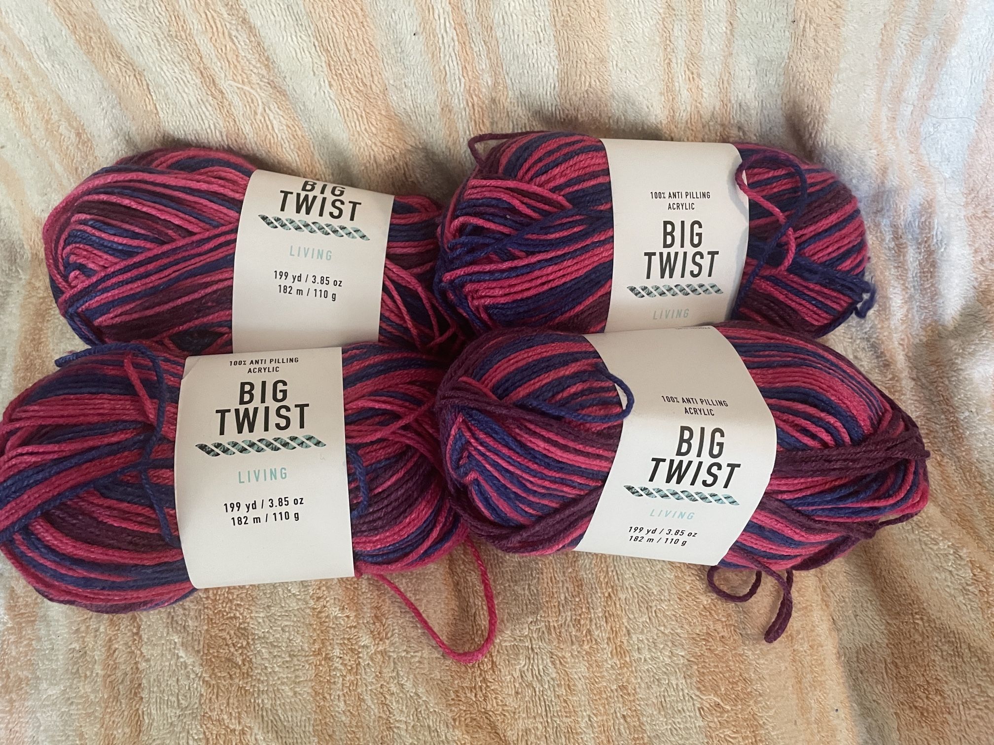 4 Skeins Big Twist Yarn Color: Serenity