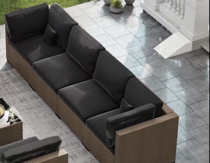 Piece Patio Furniture Set, Outdoor Furniture Patio Sectional Sofa Set, All Weather PE Rattan