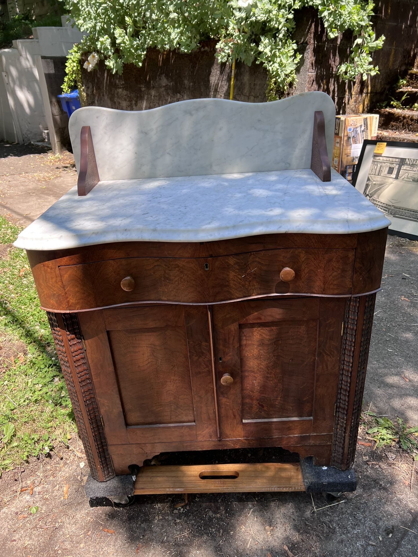 Antique Victorian Marble-topped Washstand