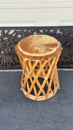 Vintage cowhide stool