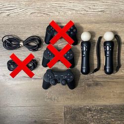 PS3 Controllers, Move Motion Controllers & Charging Cables