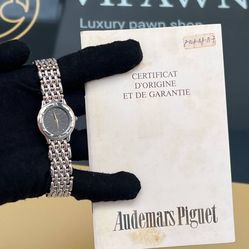 Audemars Piguet Meridian Grey Dial Ladies Watch with paper two tone yellow gold and stainless steel