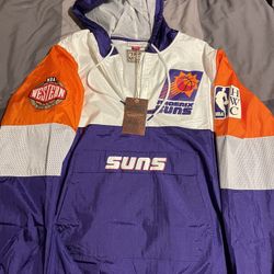 Phoenix Suns Windbreaker Jacket Hardwood Classics Mitchell And Ness Men’s Medium 