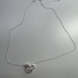 Disney M Initial Heart Silver Necklace.