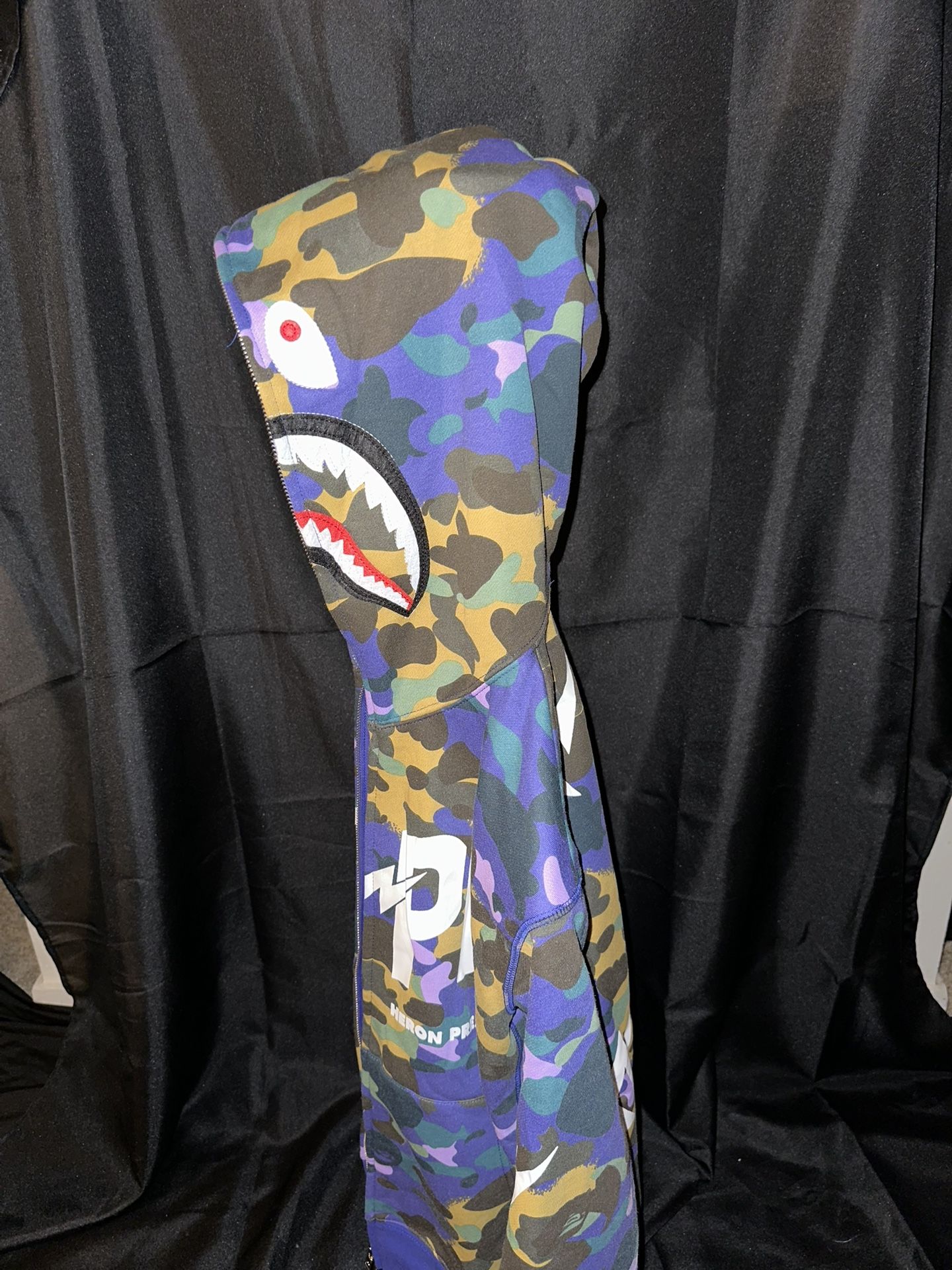 BAPE Blue Green Camo Hoodie New w Bag & Tags *RARE*
