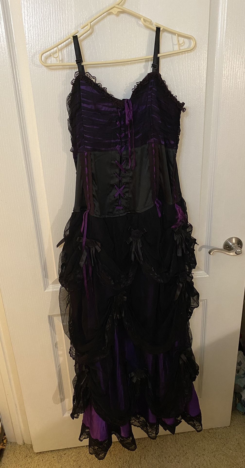 Halloween Purple and Black Gothic Dress Dark Star Free Size