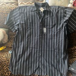 SYNRGY men's short-sleeved striped shirt. Size 3XLT