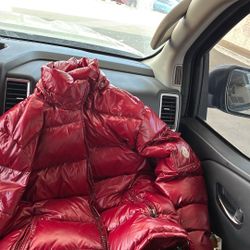 Red Moncler Puffer Jacket