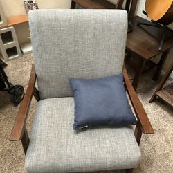 Two Mid-century Modern Grey Armchairs 