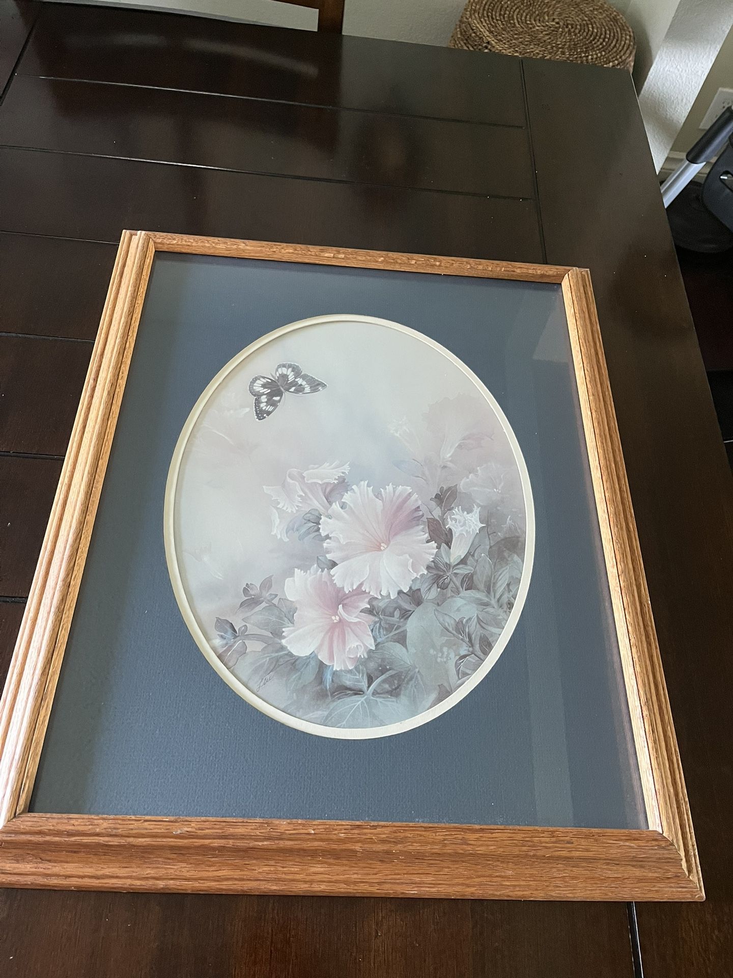 Lena Liu Signed Print With Glass & Wood Frame