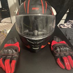 Motorcycle Helmet and gloves