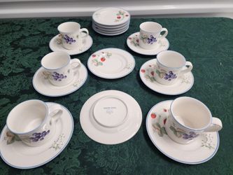 90's Savoir Vivre stoneware set in the "Luscious" pattern (JJ017) set of 6