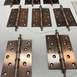 Häfele 5” x 3.5” Steeple Tip Door Hinges Copper Finish – Lot of 8 – Screws Not Included