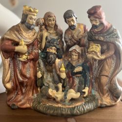 Vintage Nativity Scene Holy Family Christmas