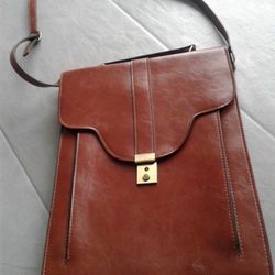 Rare Vintage Leather Shoulder Messenger Bag By Kimchi Blue