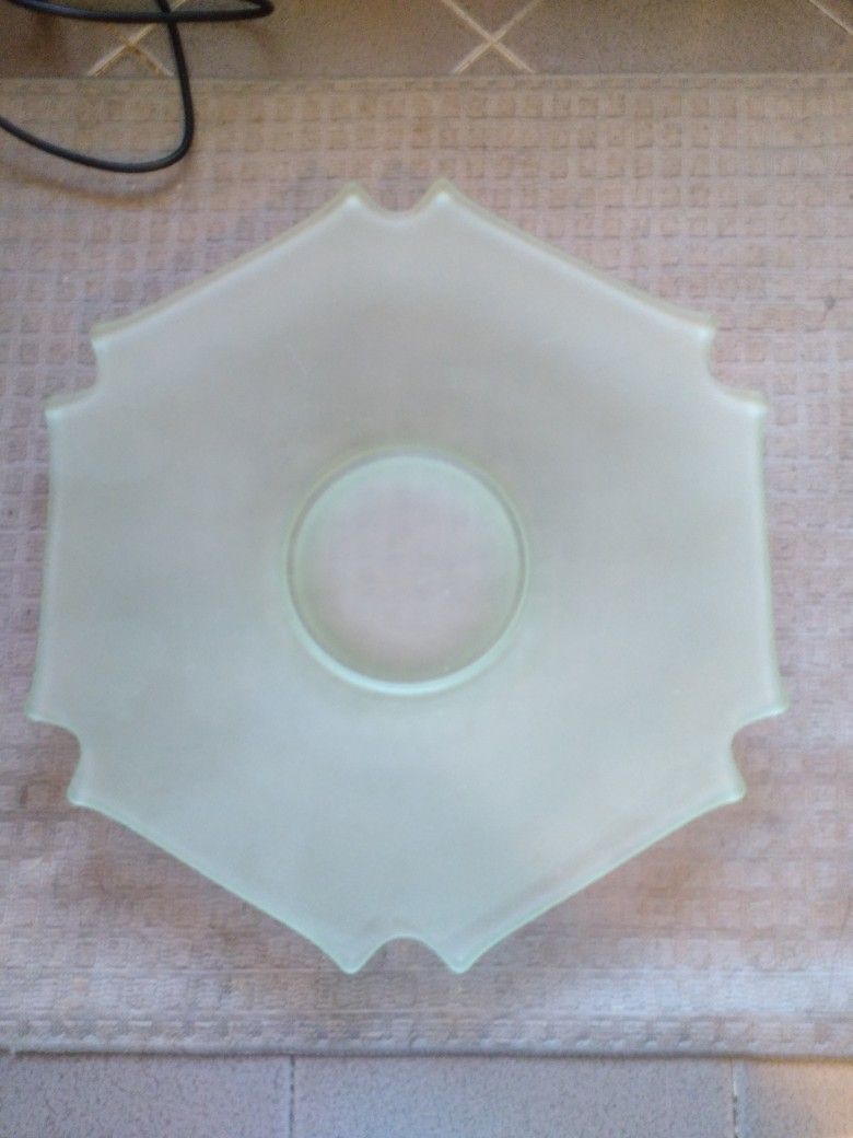 Vintage Green Hexagon Smoked Glass Plate